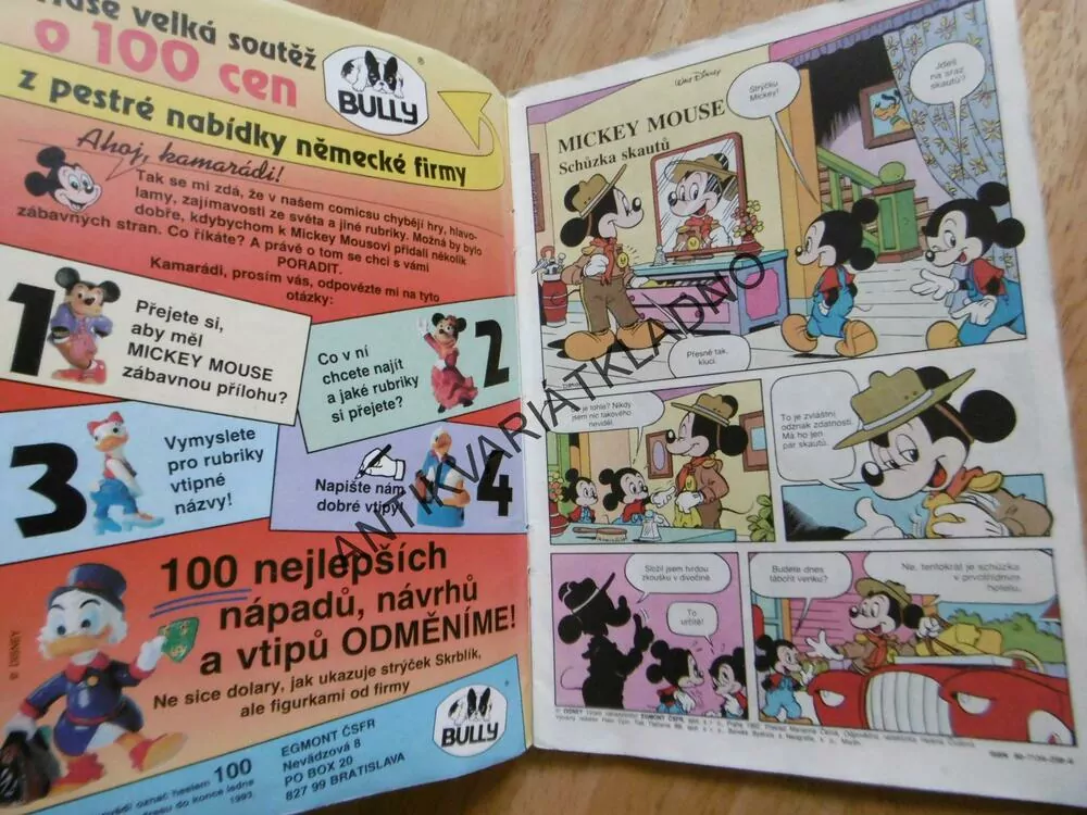 MICKEY MOUSE, KOMIKS, DISNEY, 11/1992