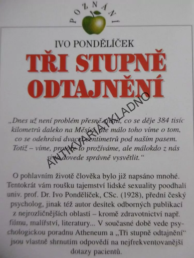 TŘI STUPNĚ ODTAJNĚNÍ, CO VÁM O SEXU ŘEKNE PSYCHOLOG, PONDĚLÍČEK, **an