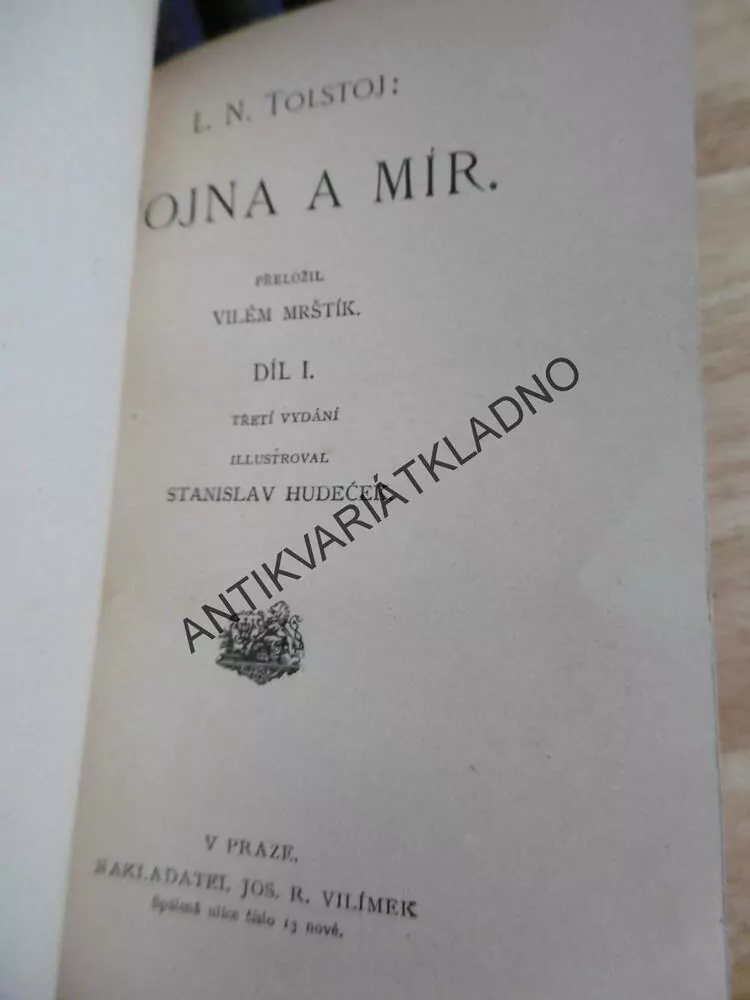 VOJNA A MÍR 1-5, LEV NIKOLAJEVIČ TOLSTOJ, 1924, HUDEČEK