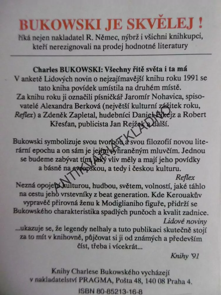 HOLLYWOOD, CHARLES BUKOWSKI