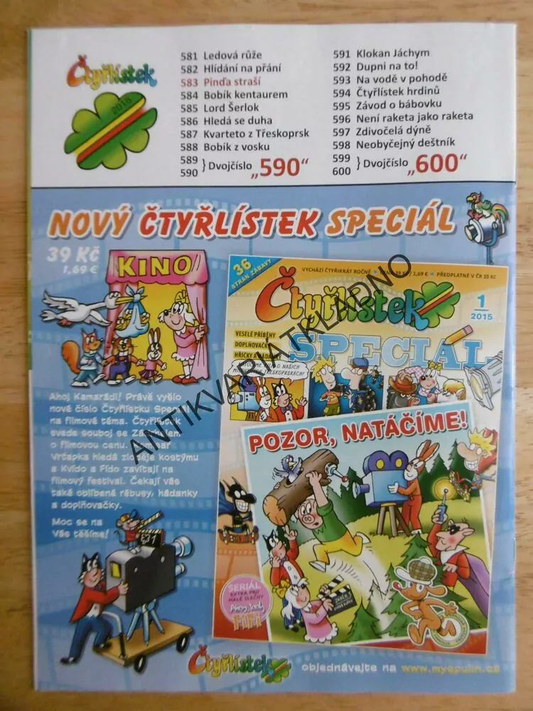 ČTYŘLÍSTEK 583- PINĎA STRAŠÍ