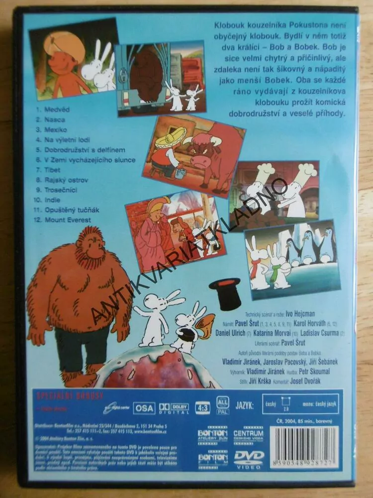 BOB A BOBEK, KRÁLÍCI Z KLOBOUKU, JIRÁNEK, DVD FILM