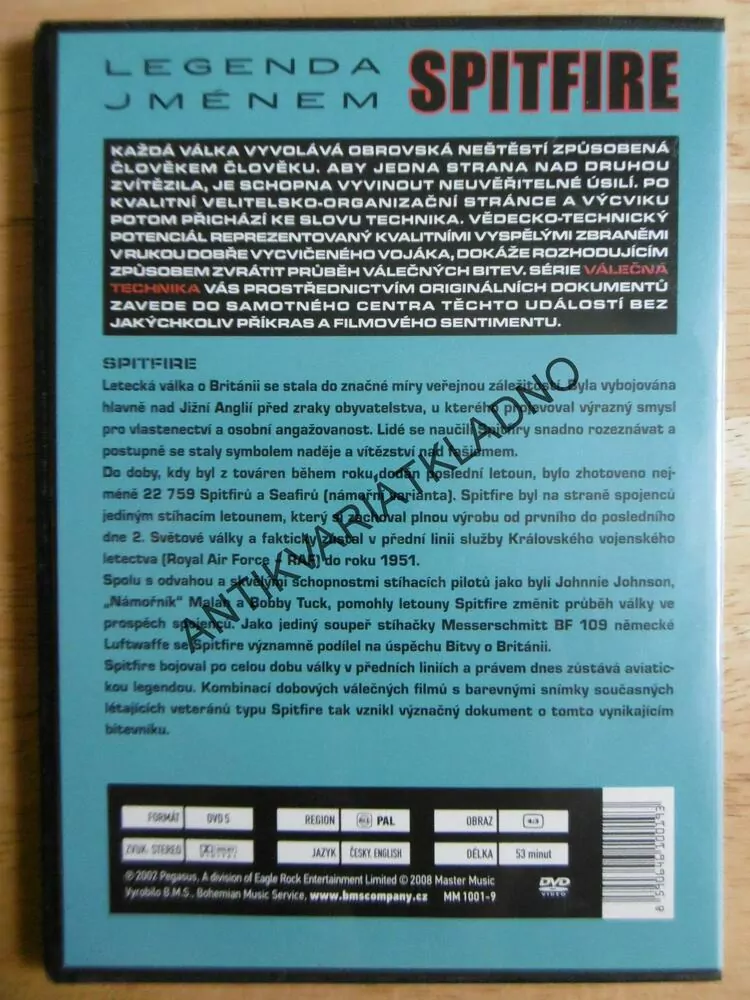 LEGENDA JMÉNEM SPITFIRE, DVD FILM DOKUMENT