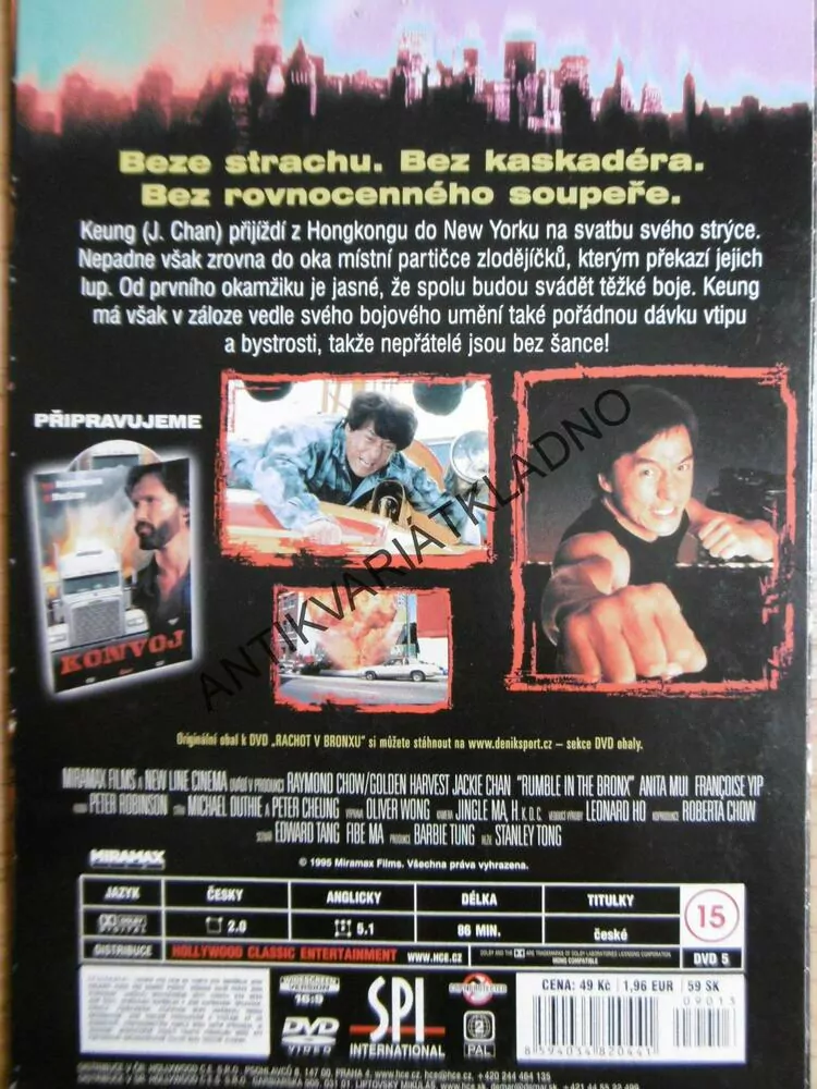 RACHOT V BRONXU, JACKIE CHAN,  DVD FILM,