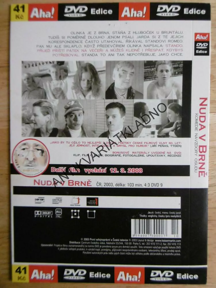 NUDA V BRNĚ, DVD FILM  ČR