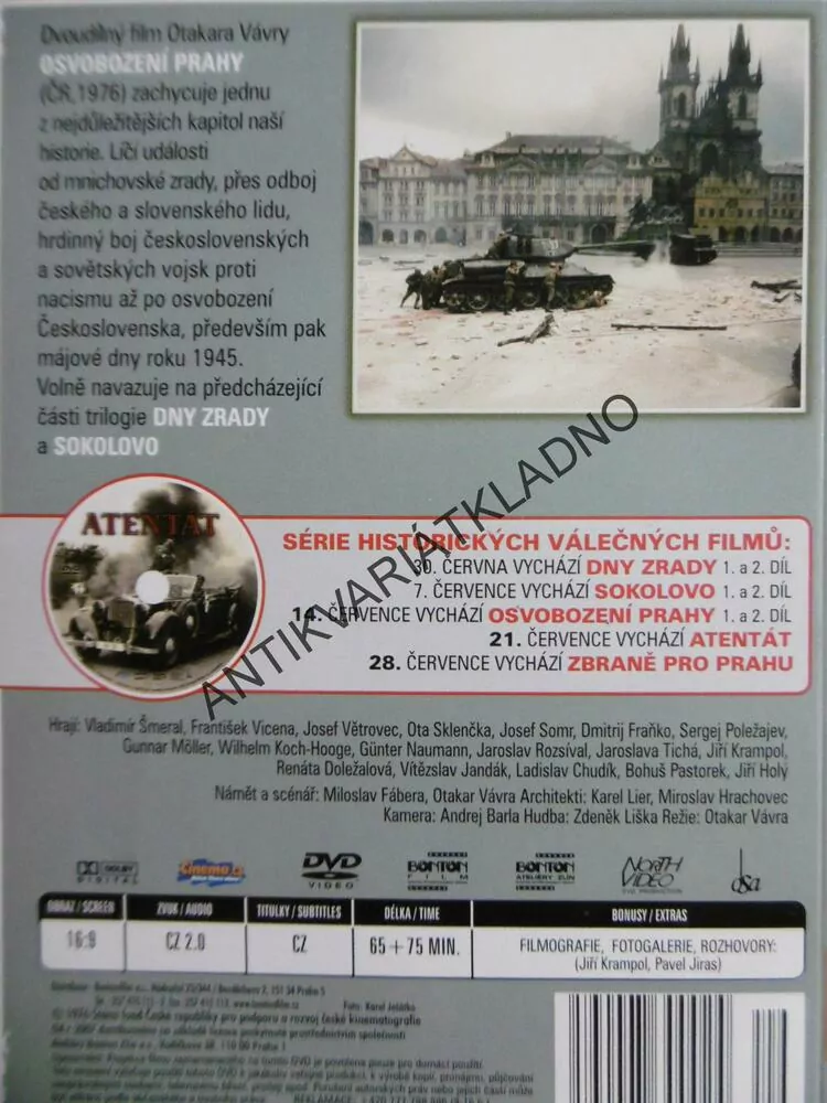 OSVOBOZENÍ PRAHY, DVD FILM  ČR