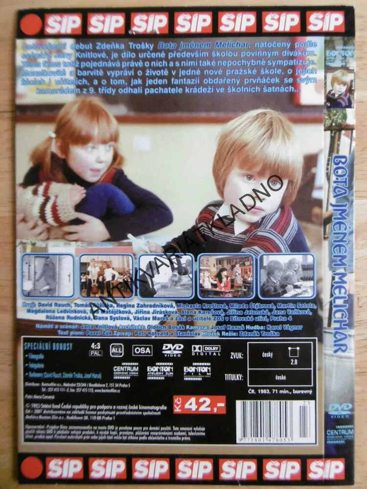 BOTA JMÉNEM MELICHAR, DVD FILM  ČR