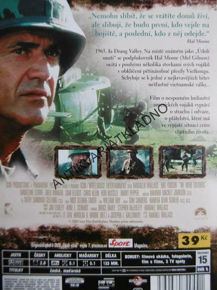 ÚDOLÍ STÍNŮ, MEL GIBSON, DVD FILM