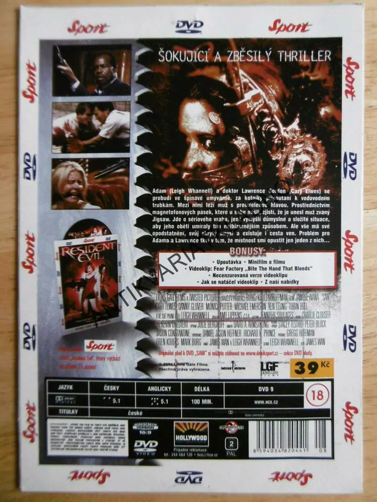 SAW, HRA O PŘEŽITÍ, DVD FILM