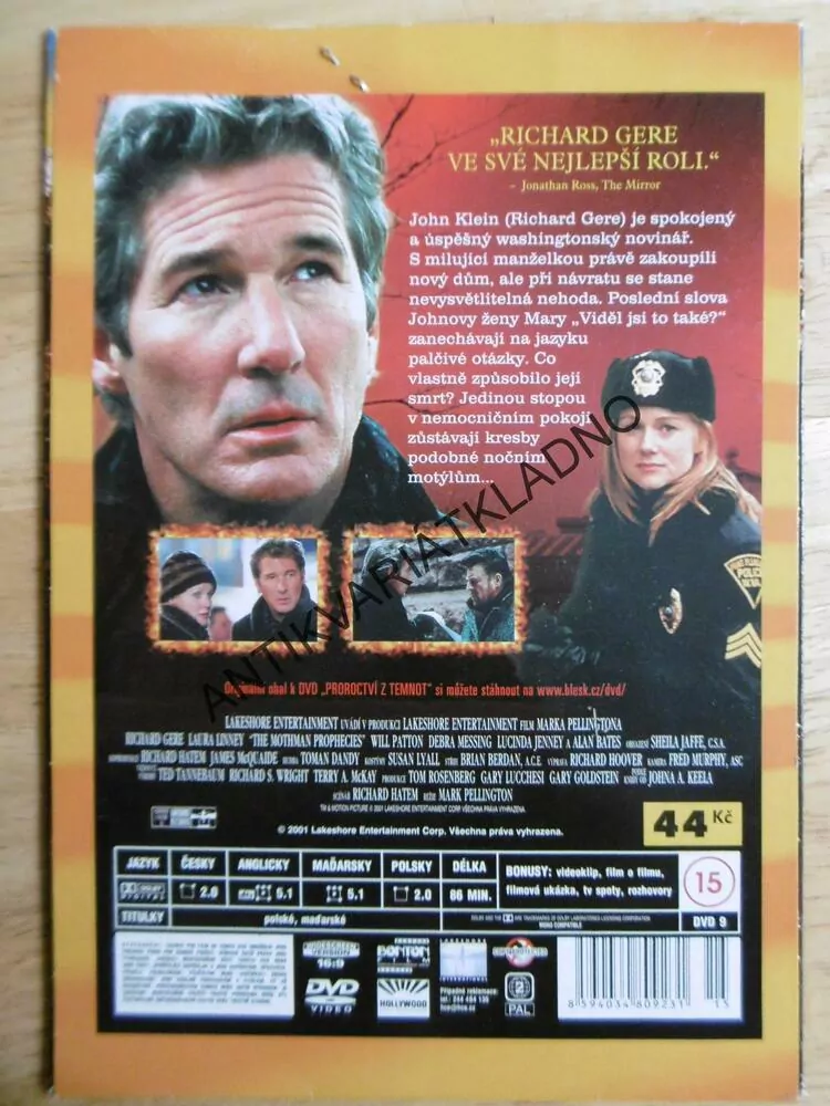 PROROCTVÍ Z TEMNOT, RICHARD GERE, LINNEY, DVD FILM