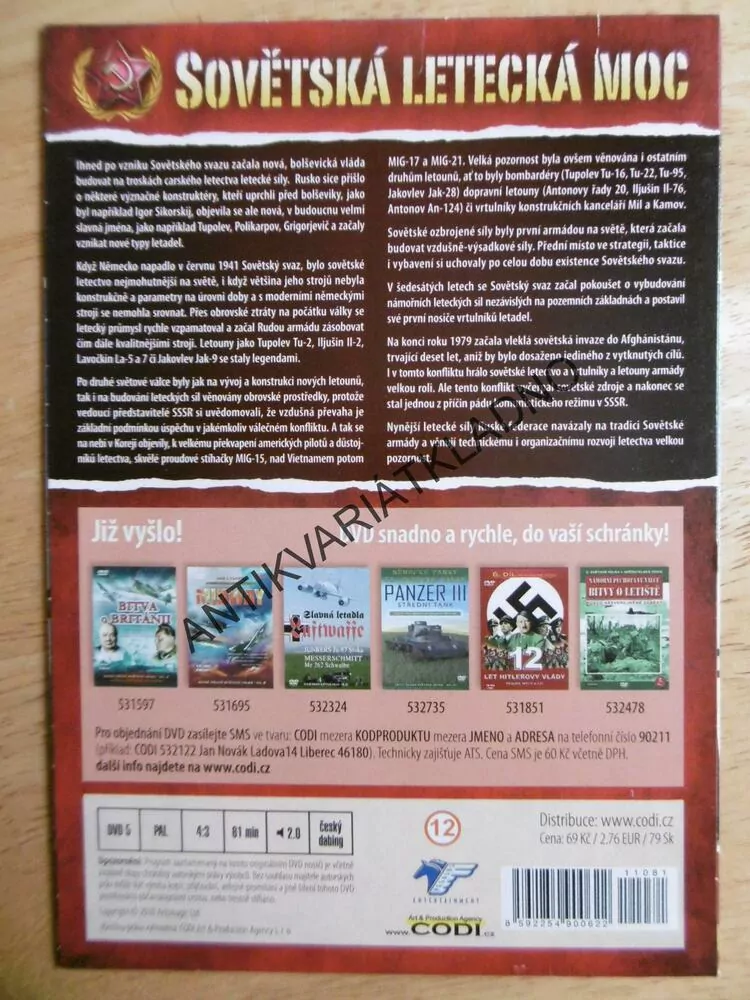 SOVĚTSKÁ LETECKÁ MOC, DVD FILM DOKUMENT