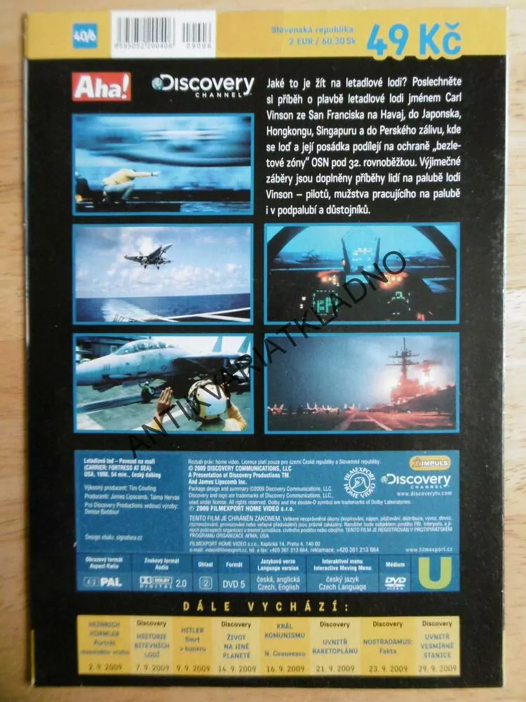 LETADLOVÁ LOď, pevnost na moři, DVD FILM DOKUMENT