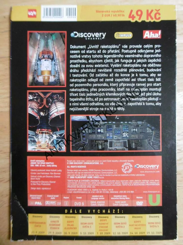 UVNITŘ RAKETOPLÁNU, DVD FILM DOKUMENT