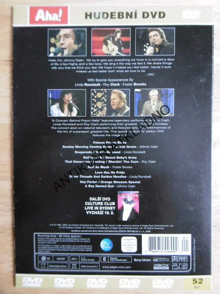 JOHNNY CASH, DVD HUDBA
