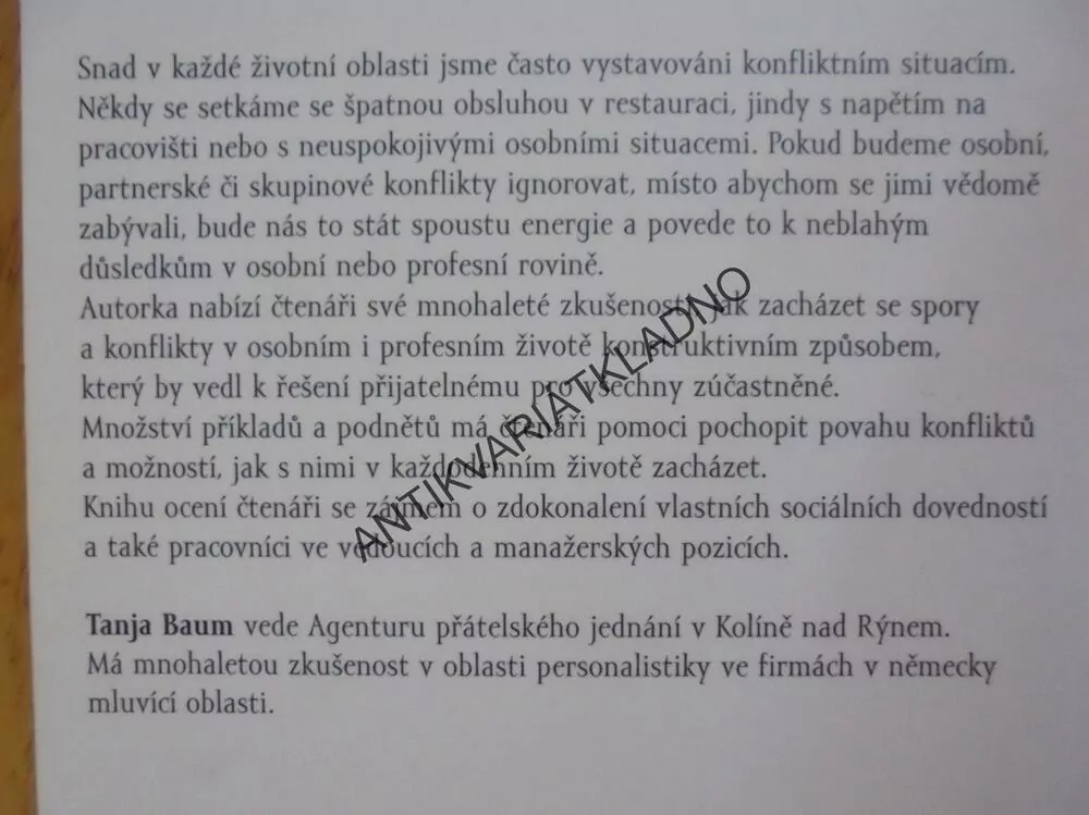 UMĚNÍ PŘÁTELSKÉHO ŘEŠENÍ KONFLIKTŮ, TANJA BAUM