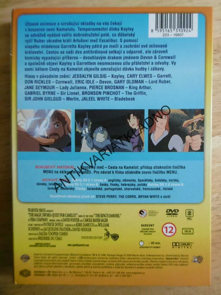 KOUZELNÝ MEČ, CESTA NA KAMELOT, ARTUŠ, DVD FILM