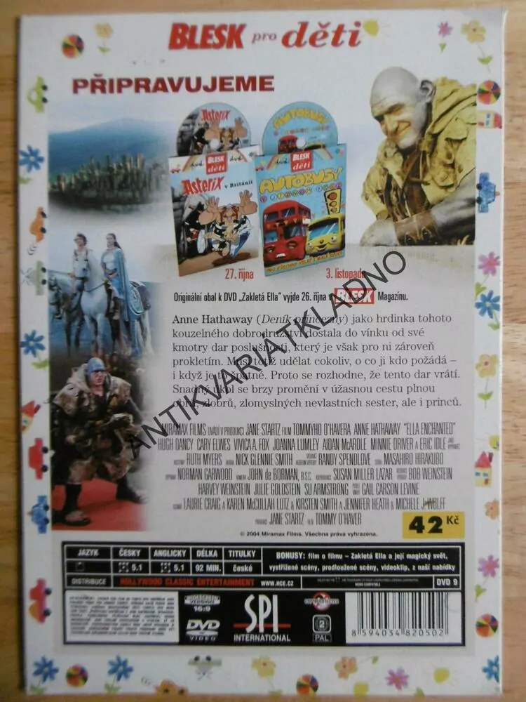 ZAKLETÁ ELLA, ANNE HATHAWAY, DVD FILM