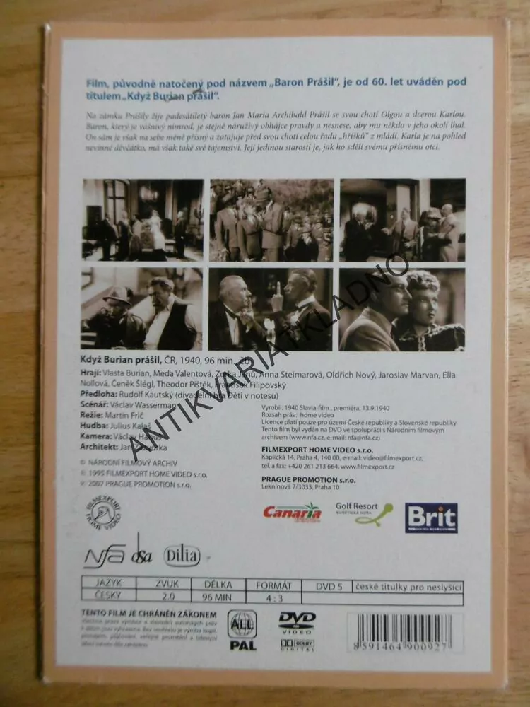 KDYŽ BURIAN PRÁŠIL, DVD FILM  ČR