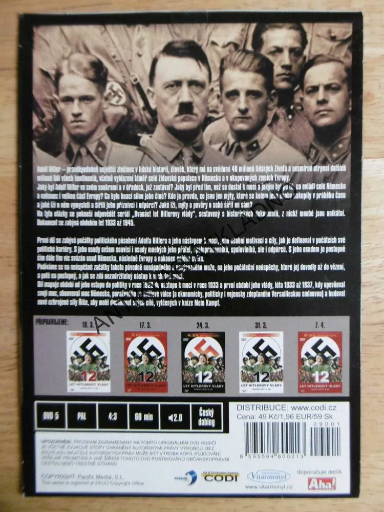 12 LET HITLEROVY VLÁDY, 1., DOKUMENT DVD FILM 2. SVĚT. VÁLKA,