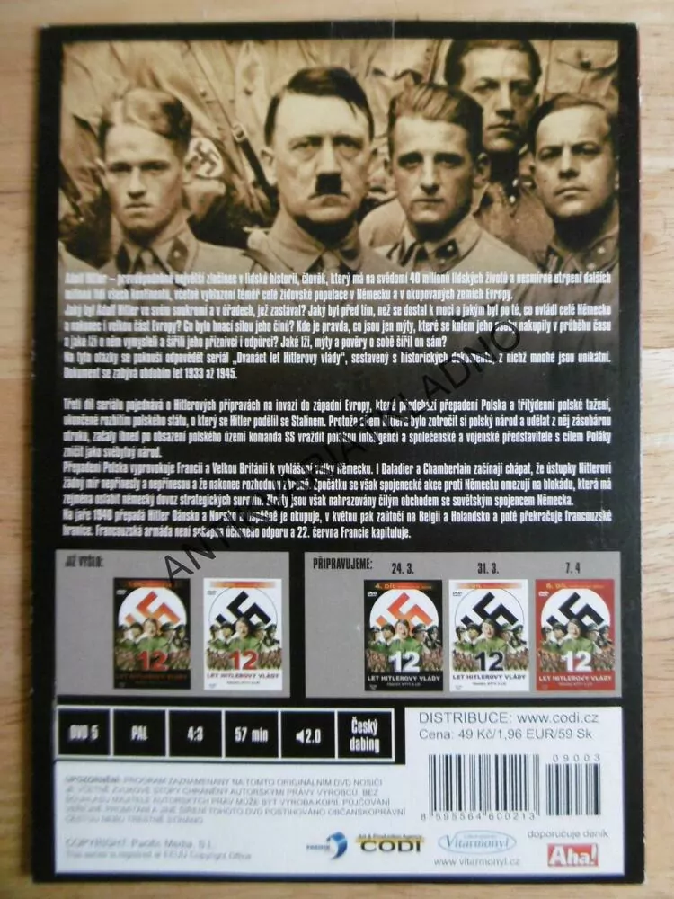 12 LET HITLEROVY VLÁDY, 3., DOKUMENT DVD FILM 2.SVĚT.VÁLKA,