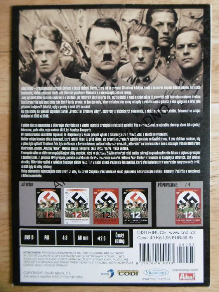 12 LET HITLEROVY VLÁDY, 5., DOKUMENT DVD FILM 2.SVĚT.VÁLKA,