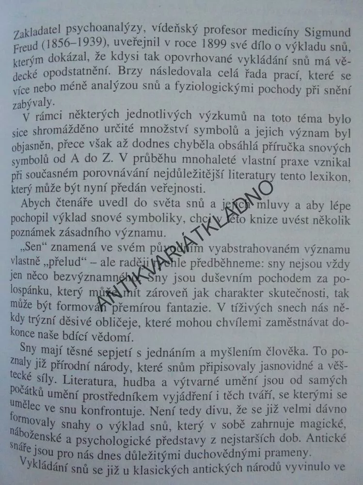 LEXIKON SNOVÝCH SYMBOLŮ, HANNS KURTH, SPÁNEK, SEN, **an