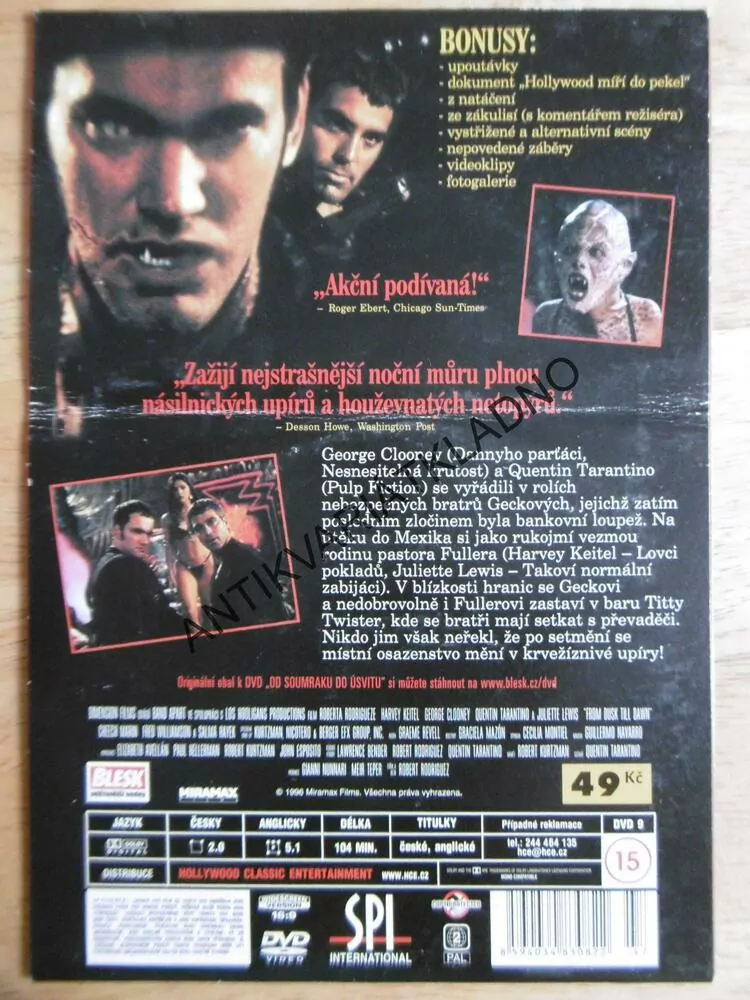 OD SOUMRAKU DO ÚSVITU, DVD FILM 