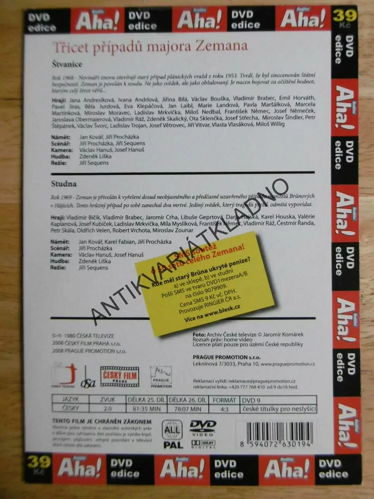 TŘICET PŘÍPADŮ MAJORA ZEMANA, STUDNA, Č.25-6, DVD FILM 