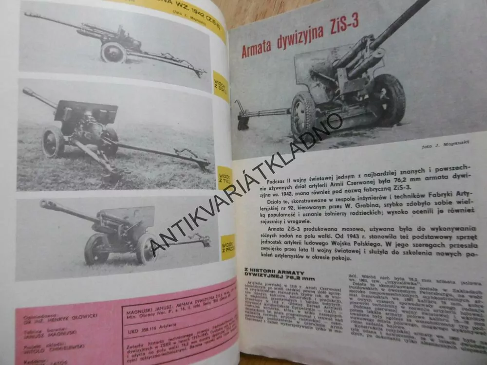 ARMATA DYWIZYJNA ZIS-3, DĚLO, , POLSKY, SEŠIT Č.49, ZBRANĚ,