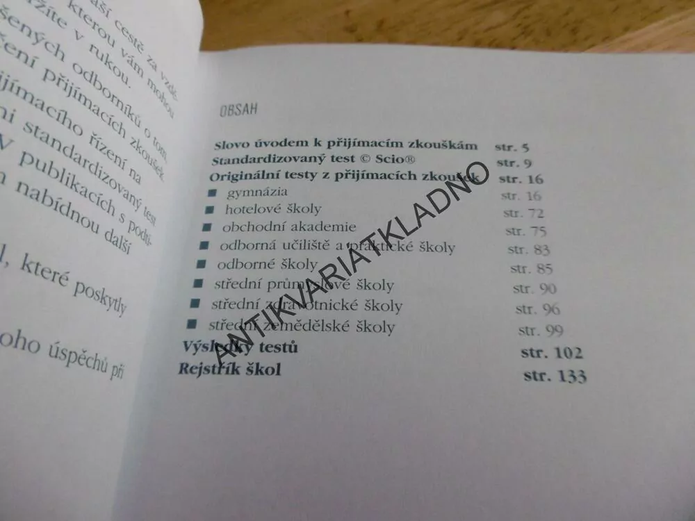 PŘIJÍMACÍ ZKOUŠKY NA STŘEDNÍ ŠKOLY, MATEMATIKA