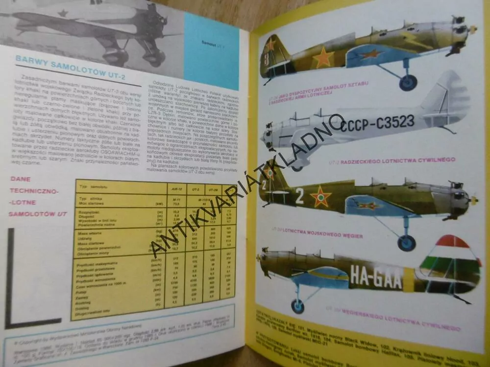 SAMOLOT SZKOLNO-TRENINGOWY UT-2, POLSKY, SEŠIT Č.107