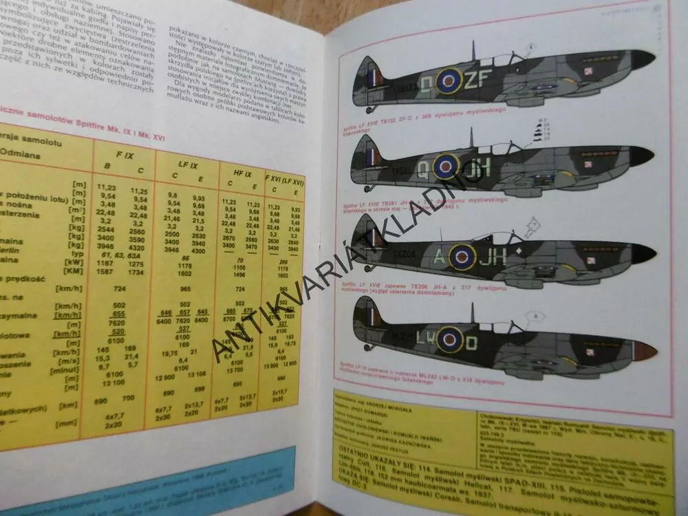 SAMOLOT MYSLIWSKI SPITFIRE MK. IX-XVI, POLSKY, SEŠIT Č.119