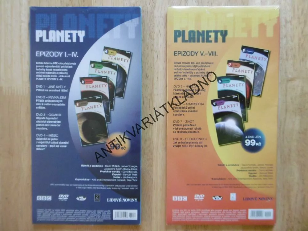 PLANETY 1-8, DOKUMENT BBC, 8 DVD FILM