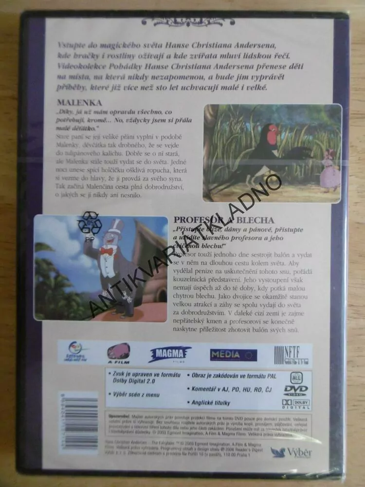 MALENKA, POHÁDKY HANSE CHRSTIANA ANDERSENA, DVD FILM
