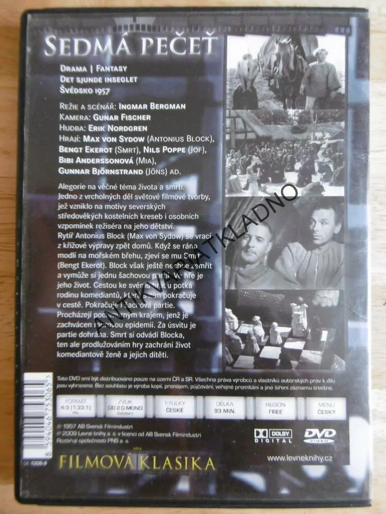 SEDMÁ PEČEŤ, INGMAR BERGMAN, DVD FILM
