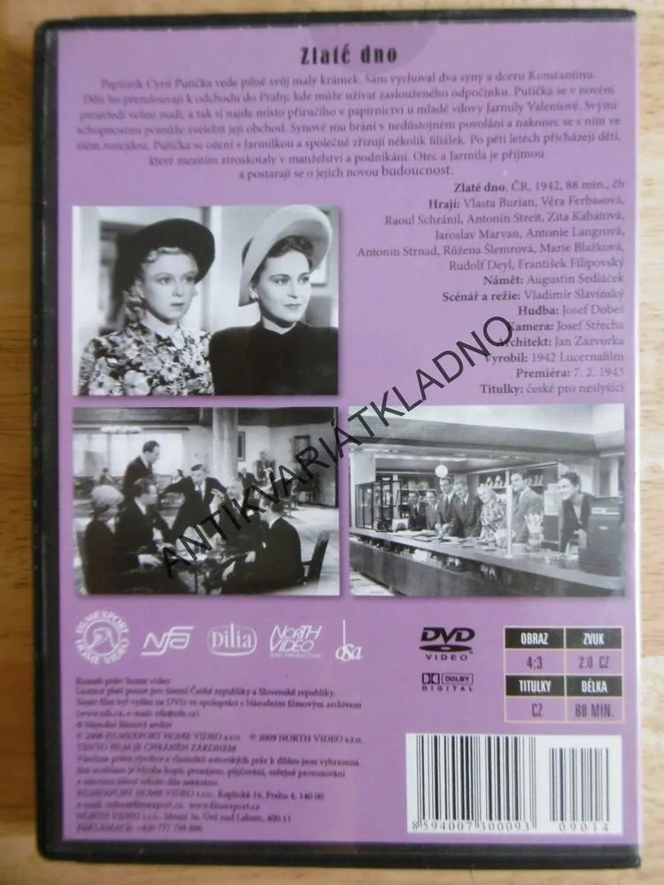 ZLATÉ DNO, VLASTA BURIAN, DVD FILM
