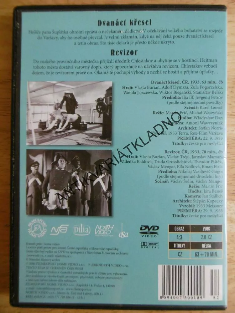 DVANÁCT KŘESEL, REVIZOR, DVD FILM 