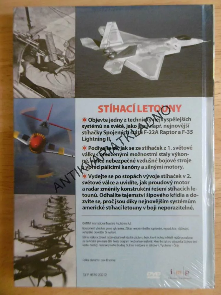 STÍHACÍ LETOUNY, DOKUMENT DVD FILM,