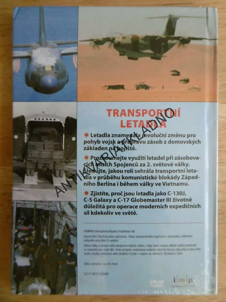 TRANSPORTNÍ LETADLA, DOKUMENT DVD FILM,