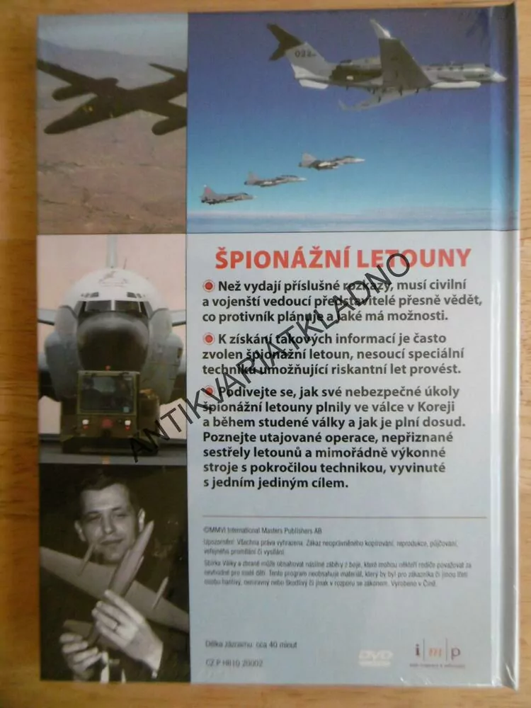 ŠPIONÁŽNÍ LETOUNY, DOKUMENT DVD FILM,