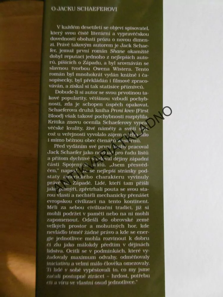 ŠIRÉ PASTVINY, JACK SCHAEFER,GUSTAV KRUM, **an
