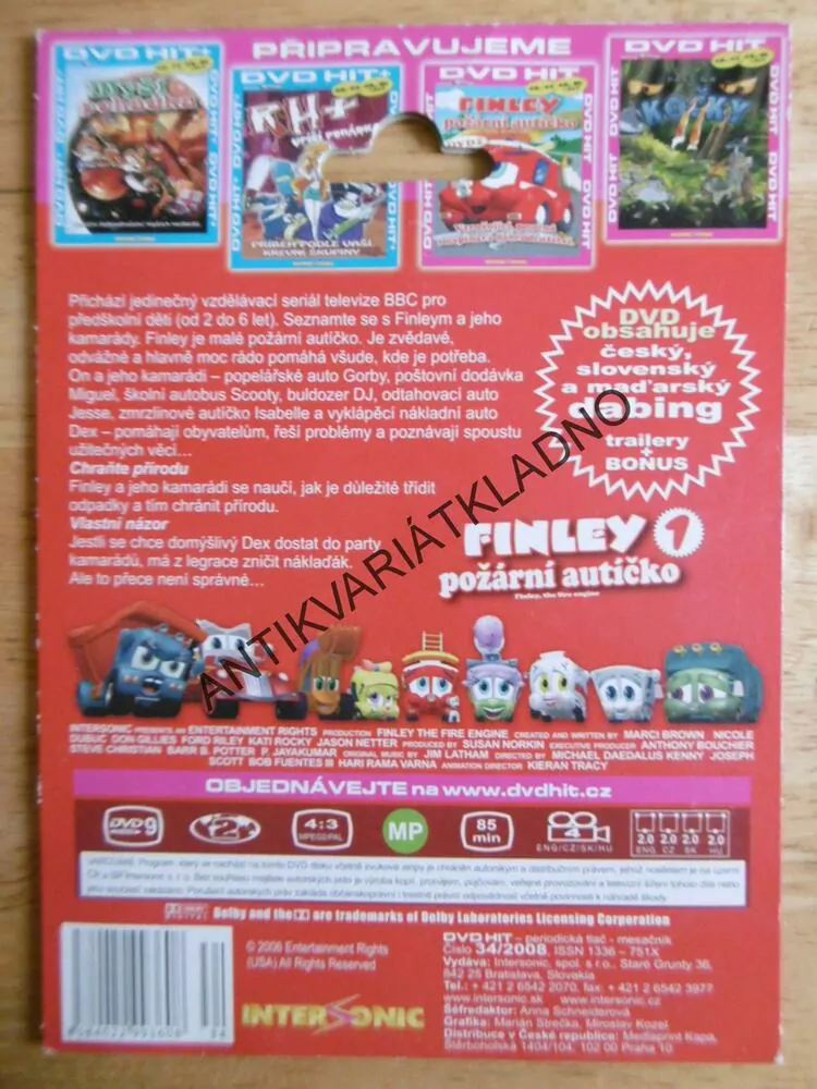FINLEY POŽÁRNÍ AUTÍČKO 1., DVD FILM POHÁDKA