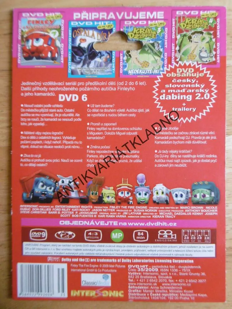 FINLEY POŽÁRNÍ AUTÍČKO 6., DVD FILM POHÁDKA