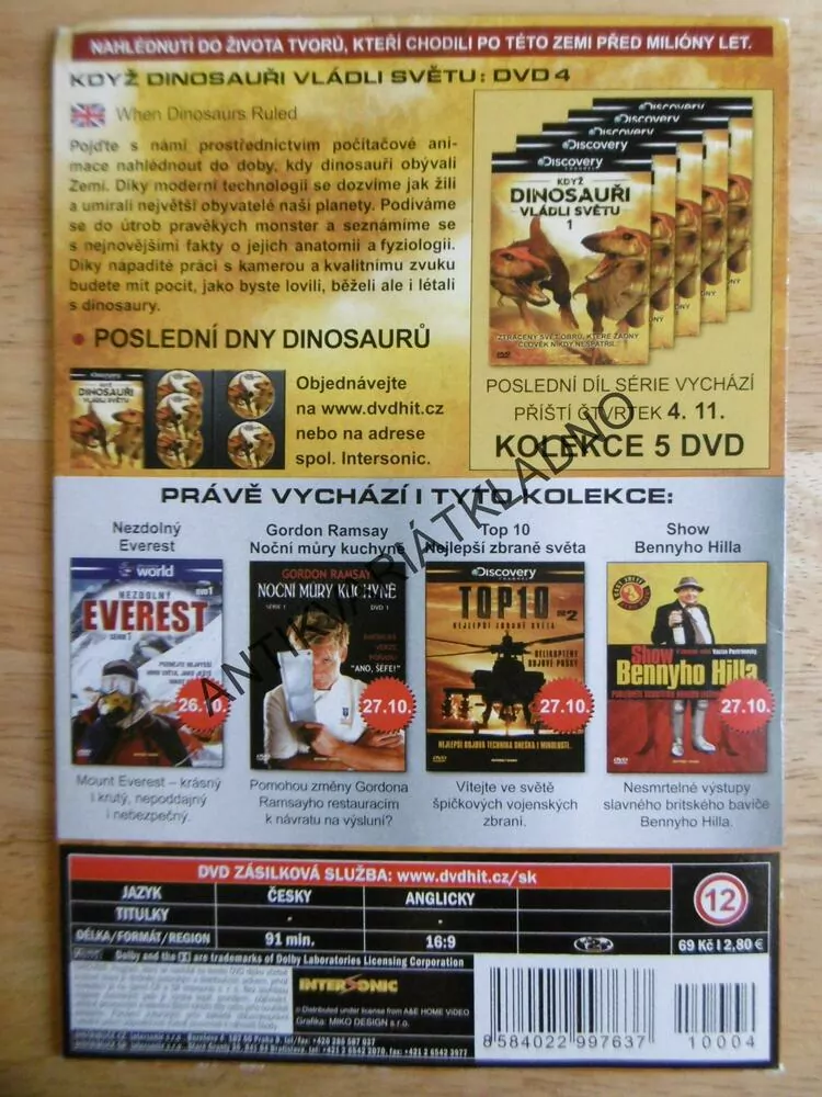 KDYŽ DINOSAUŘI VLÁDLI SVĚTU 4., DVD FILM DOKUMENT