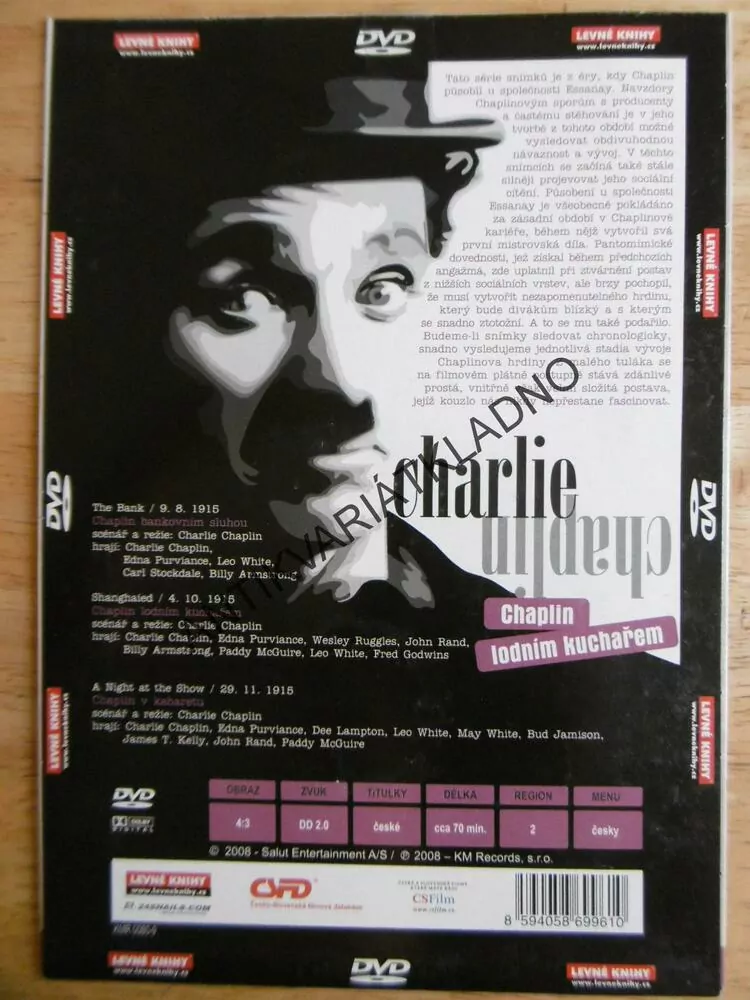 CHARLIE CHAPLIN LODNÍM KUCHAŘEM, DVD FILM