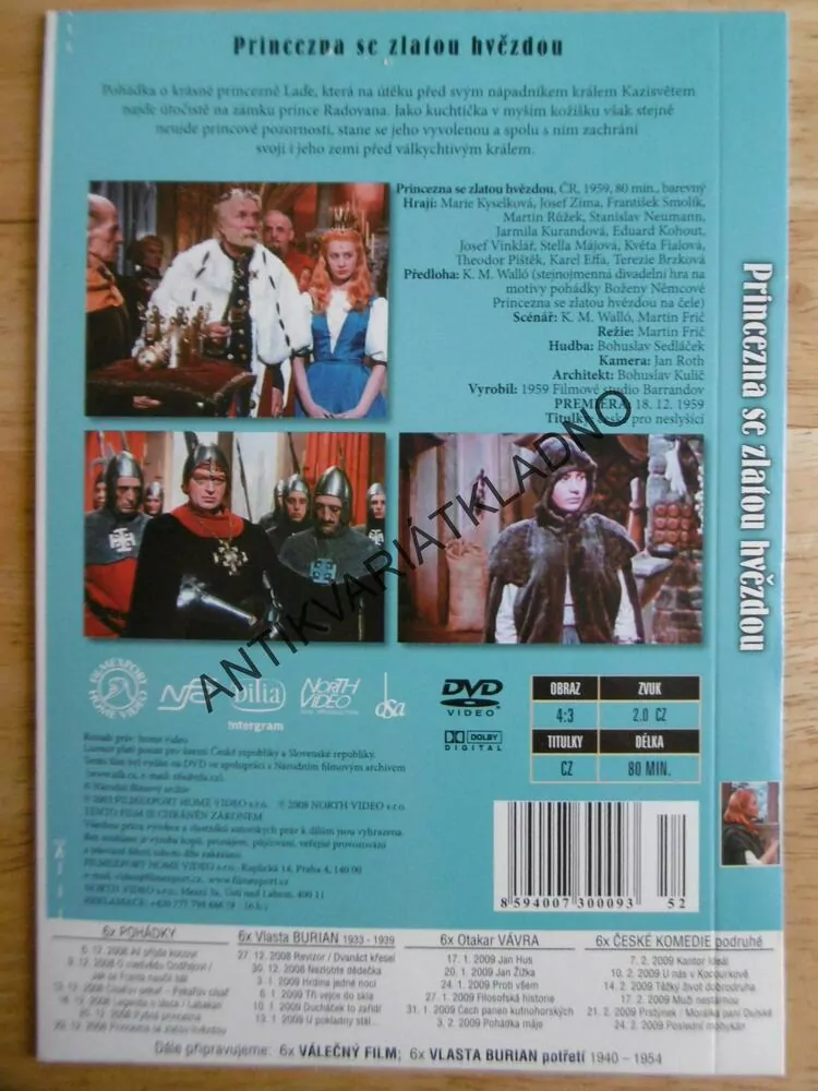 PRINCEZNA SE ZLATOU HVĚZDOU, DVD FILM 