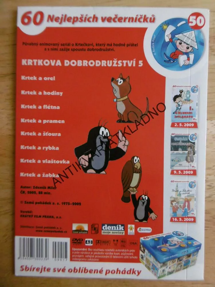KRTEK- KRTKOVA DOBRODRUŽSTVÍ 5., DVD FILM POHÁDKA