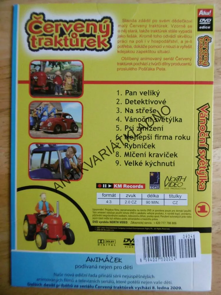 ČERVENÝ TRAKTŮREK 1., VÁNOČNÍ SVĚTÝLKA, DVD FILM