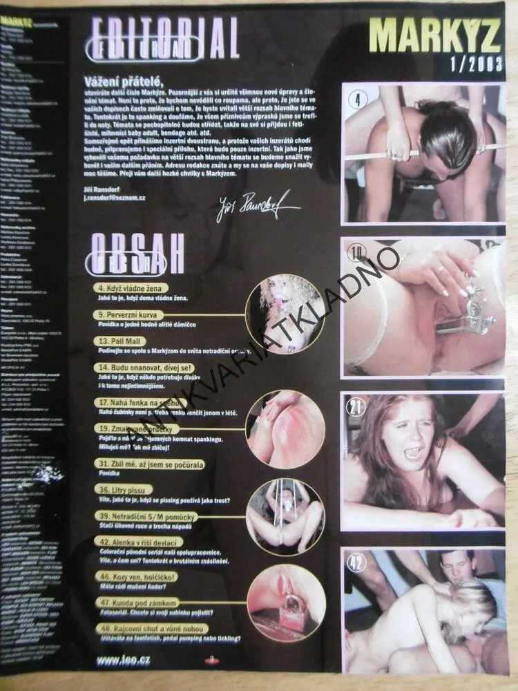MARKÝZ, 1/2003, S/M, BIZARR, FETISH, PIS