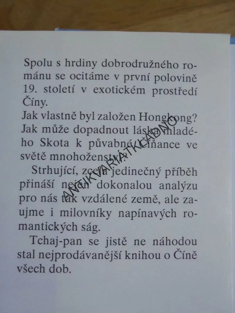 TCHAJ-PAN, JAMES CLAVELL, ČÍNA , HISTORIE, **an